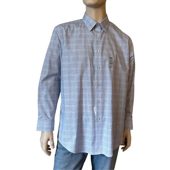 Calvin Klein Dress Shirt Cotton Long Sleeve Steel + Wrinkle Free Regular Fit - Picture 2 of 14